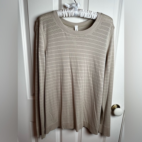 lululemon athletica Tops - Lululemon Athletica Light Beige Crew Neck shirt
